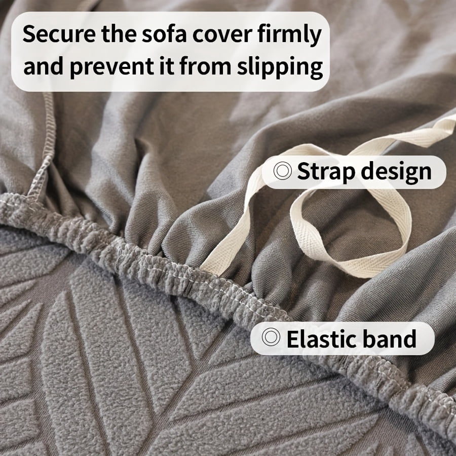 1PC Luxurious Jacquard Stretch Sofa Slipcover, Pet-Friendly Hairproof & Anti-Slip, All-Season Furniture Cover for Couch, Loveseat, Armchair, Sectional, Easy to Install & Wash