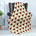 thumbnail image 4 of Floral Soft Flannel Fleece Blanket, Repetitive Burgundy Tone Tulips Simplistic Arrangement on Plain Backdrop Print, Cozy Plush for Indoor and Outdoor Use, 60" x 80", White Lime Green, by Ambesonne, 4 of 5