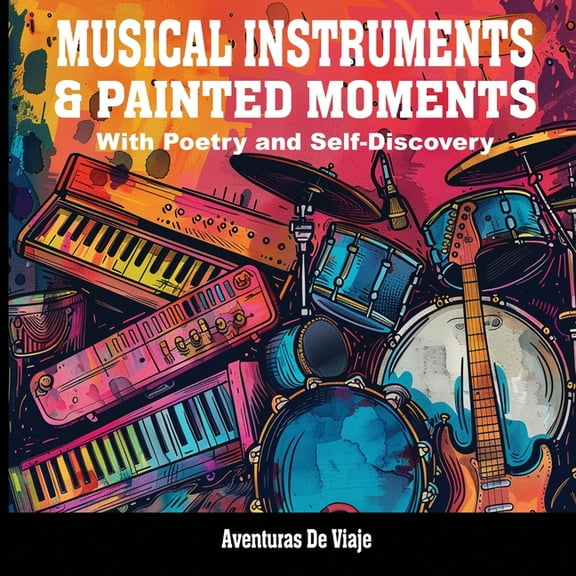 Adult Coloring Book Musical Instruments & Painted Moments: With Poetry and Self-Discovery, (Paperback)