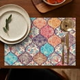 thumbnail image 4 of Nordic Tribal Boho Flax Placemats Set of 6, 12x18 Inch Rustic Vintage Table Mats, Washable Artistic Ethnic Style Decor for Farmhouse Dining Room and Bohemian Kitchen Setup, 4 of 5