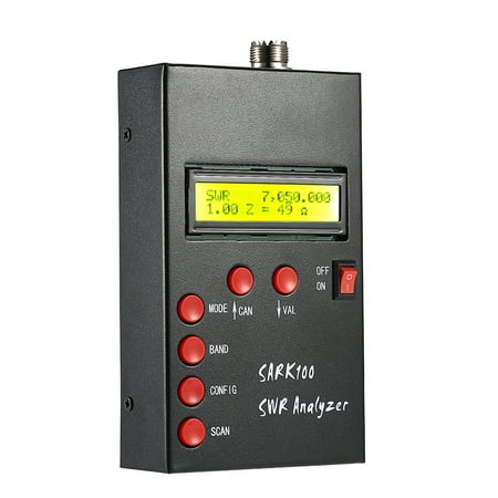 SARK100 1-60MHz HF ANT SWR Antenna Analyzer Meter Standing Wave Tester for Standing Wave Ham Radio Hobbyists Impedance Capacitance