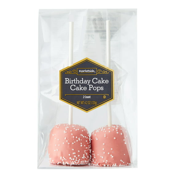 Marketside, Birthday Cake Flavored Cake Pops, Ready to Eat, 4.2 Ounces, 2 Count per Pack