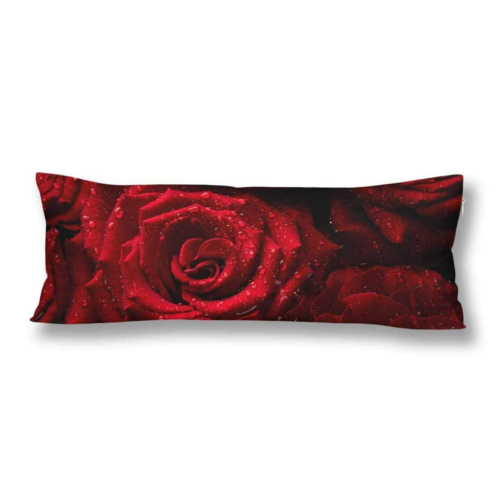 ABPHOTO Red Roses Body Pillow Covers Pillowcase Throw Pillows 20x60