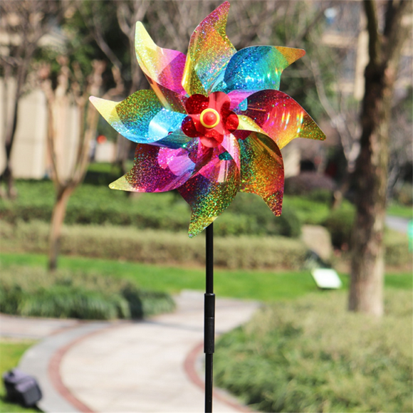 6Pcs Sparkly Wind Spinners for Yard and Garden, Lawn Yard Decorations Colorful Pinwheels Reflective Whirligigs Windmill