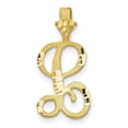 thumbnail image 1 of Diamond2Deal 10K Yellow Gold Grooved Letter L Initial Pendant for Women, 1 of 5