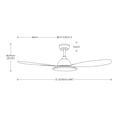 thumbnail image 2 of Ventilador de techo 48, 3 aspas, luz LED, control remoto, acabado blanco mate, 6 velocidades, 2 of 5