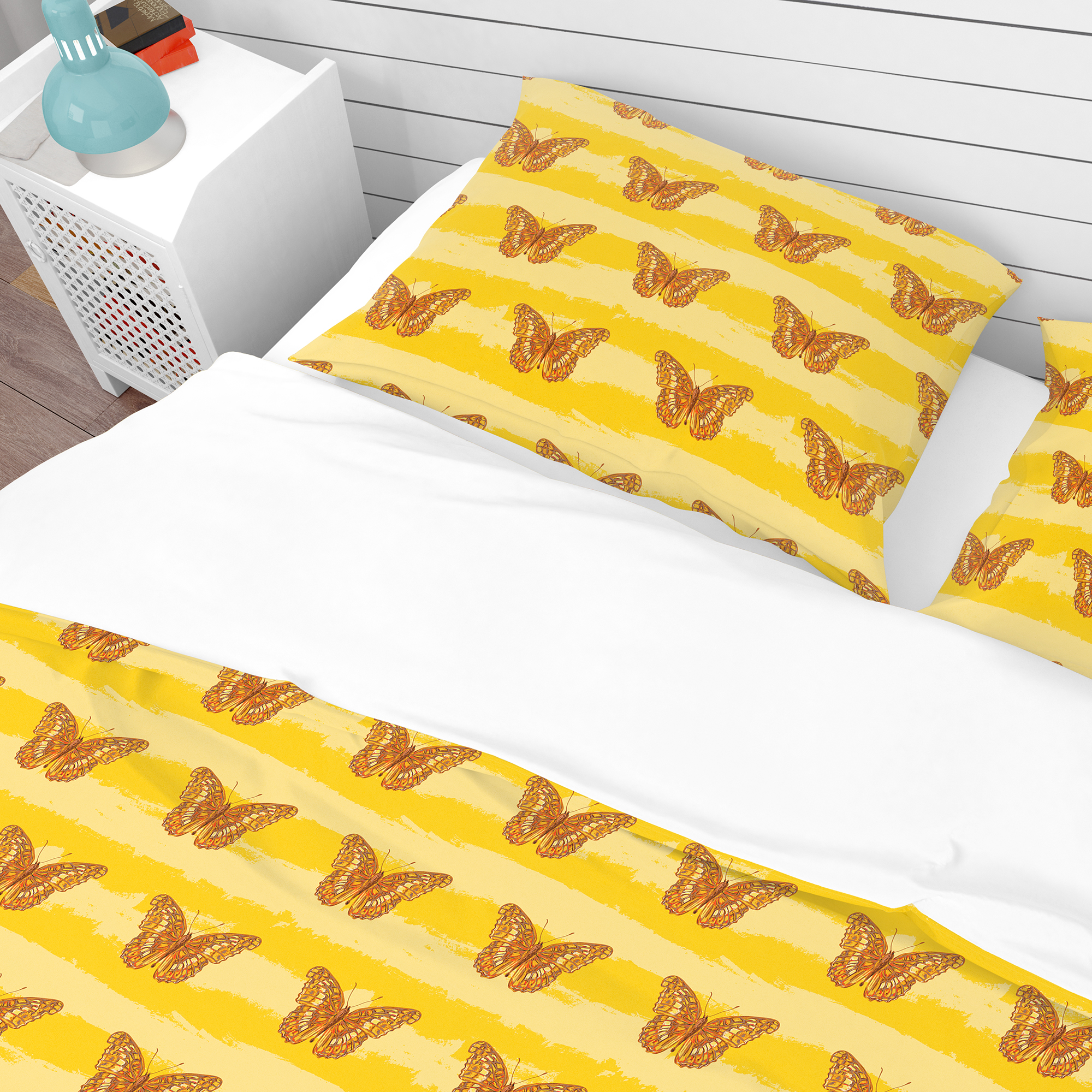 Designart 'Pattern of Butterflies' Modern & Contemporary Duvet Cover Set