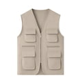 thumbnail image 6 of OGLCCG Safari Vest Boys Kids Lightweight Cargo Outerwear Vest for Hiking Fishing Travel Outdoor Sleeveless Jackets(Khaki,7-8 Years), 6 of 6