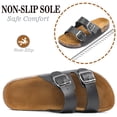 thumbnail image 3 of Northblanc Women's Comfort Flat Sandals Summer Cork Footbed Slides with Double Adjustable Buckle, 3 of 9