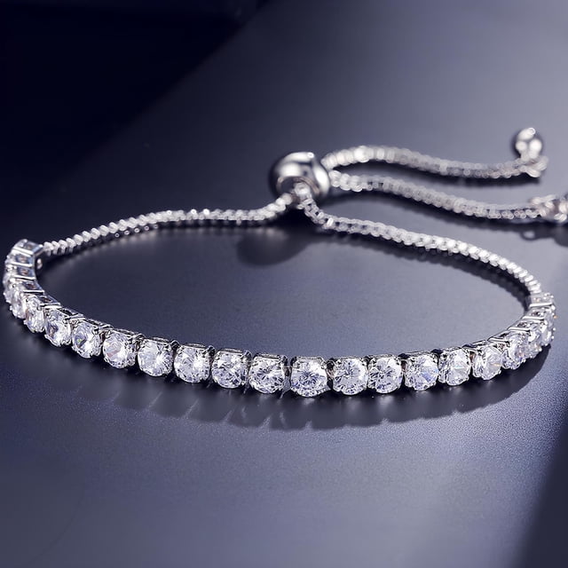 Pulsera de tenis con cristales de circonita cúbica brillante 5A para mujer