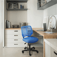 thumbnail image 4 of Alden Design Adjustable Armless Mesh Office Chair for Home Office, Blue, 4 of 12
