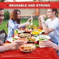 thumbnail image 5 of Boao 12 Pcs Plastic Table Cloths Disposable for Parties Picnic Table Covers with Fall Elastic Fitted Elastic Cover Rectangle Waterproof for Thanks Giving Christmas Picnic(8 Ft, 96 x 30 Inch,Red), 5 of 7