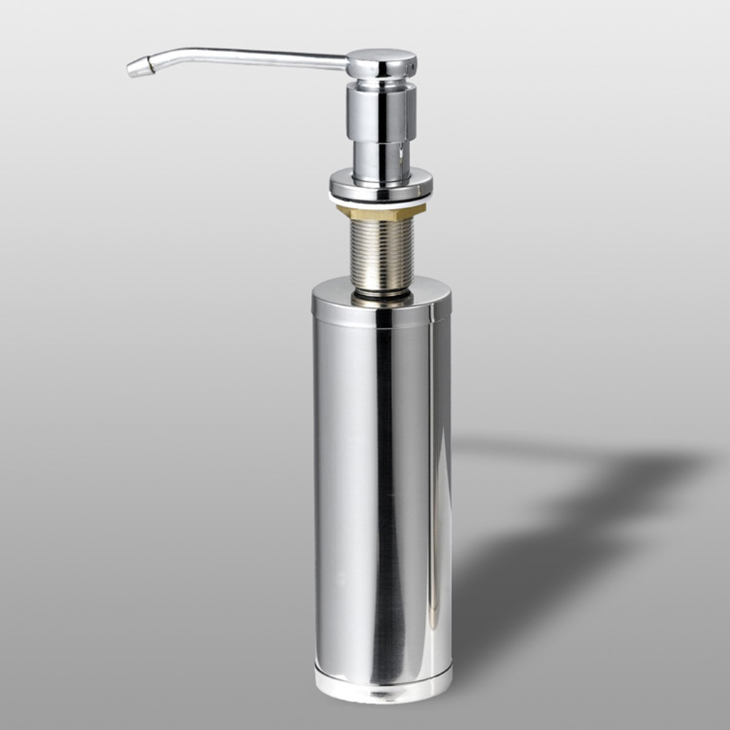 Built in Soap Dispenser for Kitchen Sink Stainless Steel Pump for Dish Soap or Lotion Refill from The Top for CounterTop