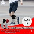 thumbnail image 5 of Yacht & Smith 6 Pairs Kids Thermal Winter Socks, Cotton, Boys Girls Winter Crew Socks, Size 6-8, 5 of 7