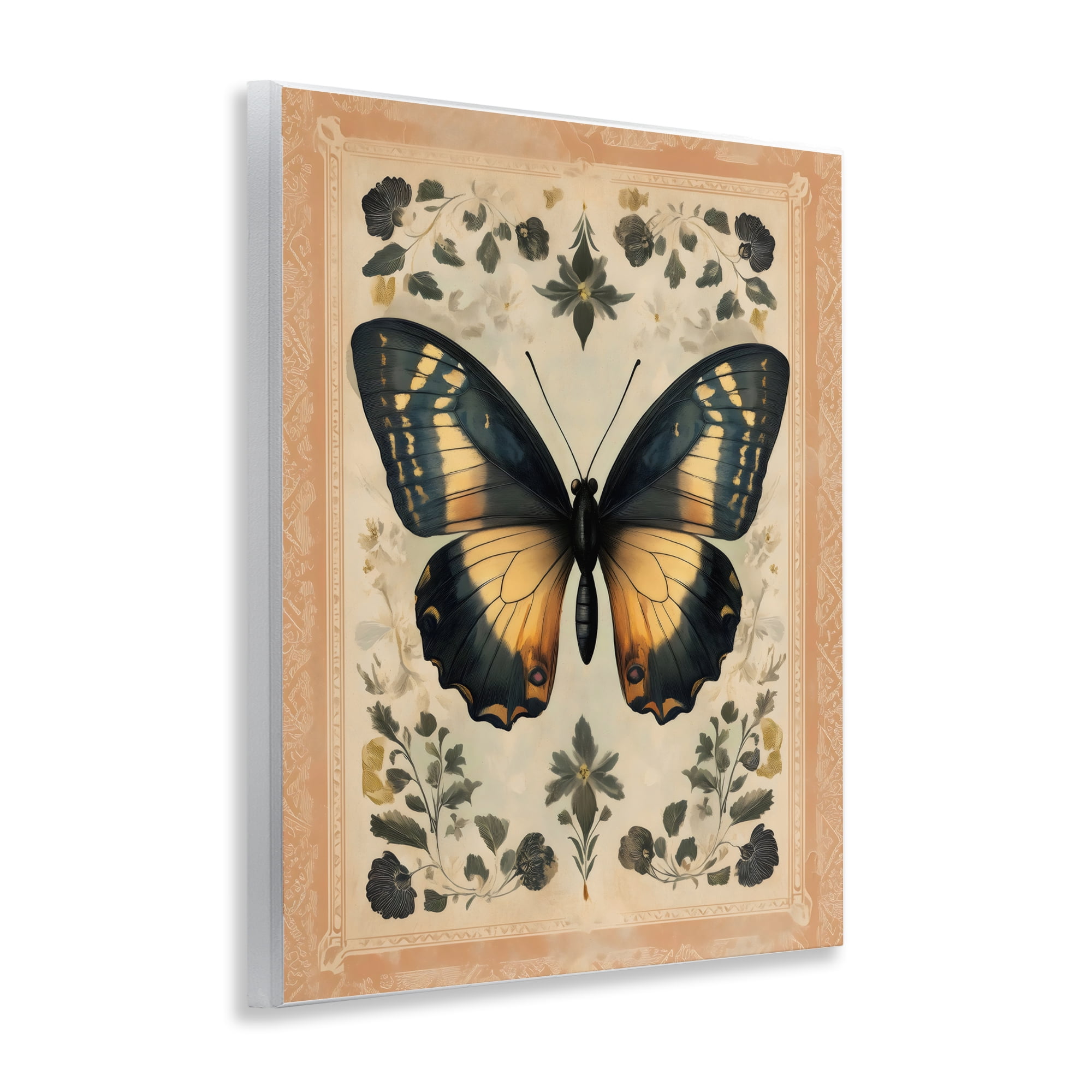 Stupell Industries Vintage Butterfly Botanical Illustration Wall Plaque Art, design by Arlington Prints