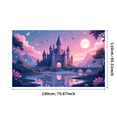 thumbnail image 1 of Enchanted Castle Backdrop Birthday Party Fairytale Banner Magical Evening Decorations Landscape Background Kids Event Celebration Photography Prop, 1 of 3