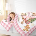 thumbnail image 4 of Manfei Gingerbread Bedding Comforter Set 2pcs for Kids, Green Christmas Tree Twin Comforter Sets, Girls Pink Plaid Bedding Set, Super Cozy Room Decor, 4 of 8