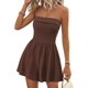 thumbnail image 1 of Rompers KIRUNDO Summer para mujer, casual, sin tirantes, marrón, 1 of 9