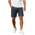 thumbnail image 3 of Viadha Mens Cargo Shorts Casual Stretch Shorts Solid Color Elastic Waist Button Closure Shorts for Summer Work Outdoor with Pockets, 3 of 10