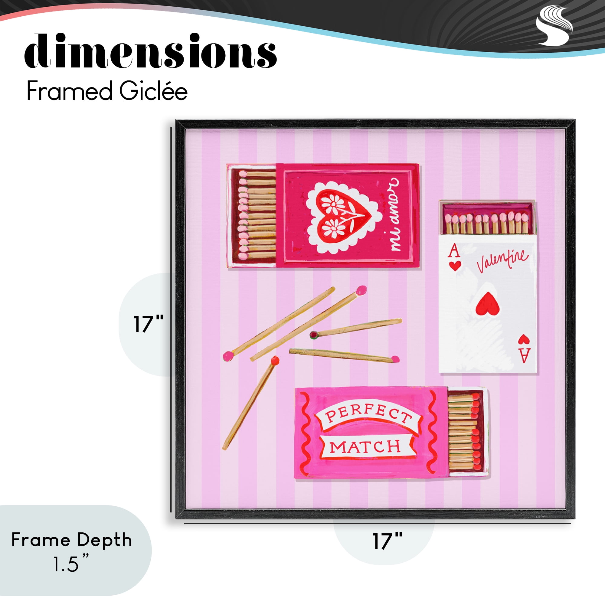 Stupell Industries Romantic Valentine's Matchboxes Black Framed Giclee Art, design by Rachael Reese