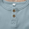 thumbnail image 3 of Newborn Baby Summer Sleeveless Romper Solid Color Ribbed Knit O Neck Jumpsuit, 3 of 8