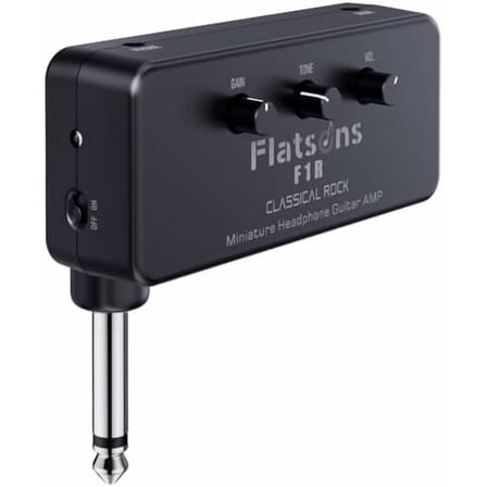 F1R Mini Guitar Headphone Amp, Distortion Timbre Electric Guitar Headphone Amplifier with 3.5mm Earbud/AUX Jack, Classic Rock Tone Portable Amp for Silent Practice Indoor Travel Night