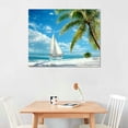 thumbnail image 2 of Sailing Boat at Sea Canvas Art, Unframed 20x16 Inch, Nautical Coastal Decor for Beach House, 2 of 6