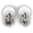 thumbnail image 5 of Lorraine: 10mm Fiery White Synthetic Opal Ball Stud Post Earrings 925 Sterling Silver, 5 of 5