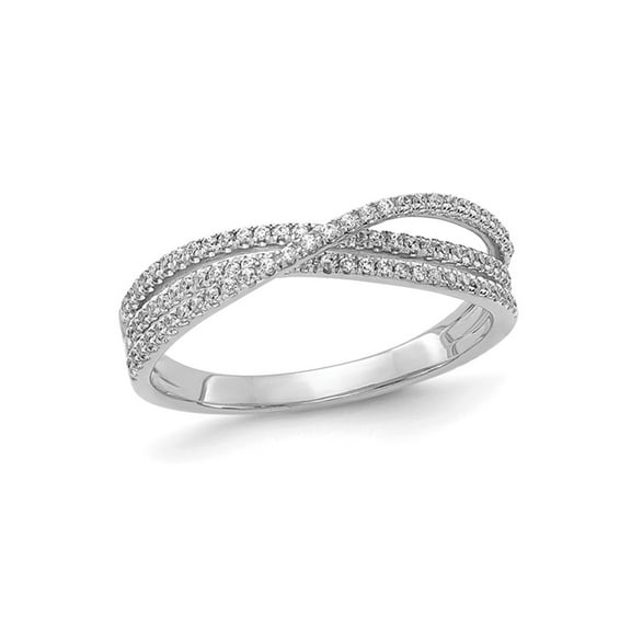 Gem & Harmony 1/4 Carat (Ctw) Diamond Crossover Ring in 14K White Gold for Women