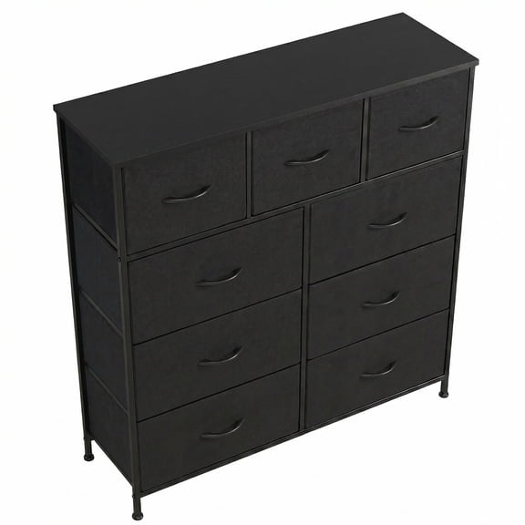 Alvantor Tall Dresser Fabric Storage Tower ,Wooden Top for Kid Room, Closet, Entryway, Nursery