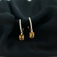 thumbnail image 3 of Rosec Jewels Natural Citrine Drop Earrings with Diamond (6X8 mm Oval Shaped Citrine), 14K Yellow Gold, 3 of 9