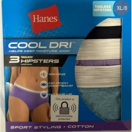 Hanes Women's Cool Dri Tagless 3 Pack Hipsters - Multi-Color Pack