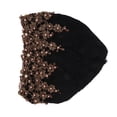 thumbnail image 5 of Sombrero de turbante musulmán Diseño de cuentas bordado vintage Envoltura para la cabeza elástica suave y ligera para uso diario AdoraciónNegro, 5 of 5
