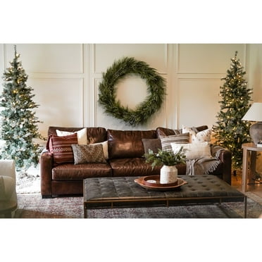 Fraser Hill Farm Prelit Incandescent White Flocked Buffalo Fir 7.5-ft. Christmas Tree, FFBF075-3SN