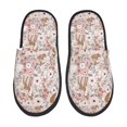 thumbnail image 1 of Balery Autumn Floral Deer Pantuflas de Casa de Felpa Silenciosas con Diseño Estampado, Zapatillas Cómodas Antideslizantes de Algodón para Interior-Large, 1 of 8