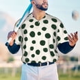 thumbnail image 5 of Lsque Abstract Green Polka Dot Pattern Mens Polo Golf Shirts Funny Graphics Shorts Sleeve Button Shirts Baseball T-shirt-Small, 5 of 7