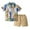 Khaki, variant on Boys Flower Shirt Summer Holiday Beach Style Short Sleeve Flower Shirt Casual Pants Childrens Suit