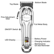 Surker Mens Hair Clippers Cordless Hair Trimmer Professional Haircut Kit USB Charging