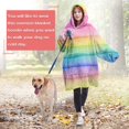thumbnail image 4 of Colorful Watercolor Stripe Pattern Wearable Oversized Blanket,Wearable Blanket Hoodie for Adults,Cozy Hooded Blankets with Super Pockets,Super Warm Fuzzy Pullover for Women & Men, 4 of 6