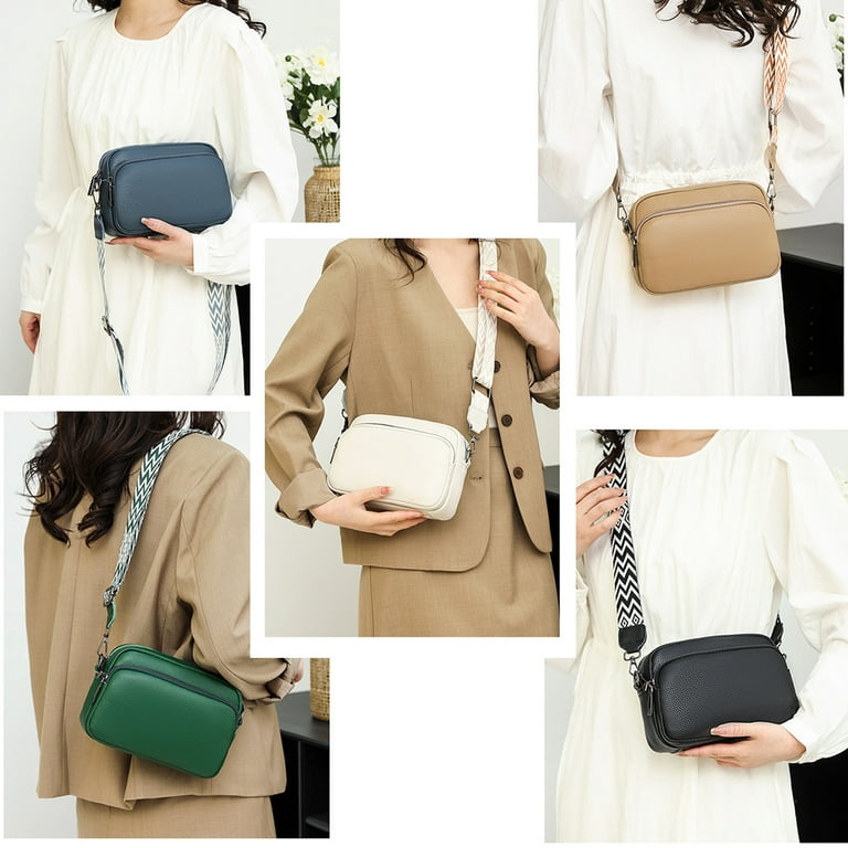 Yuanbang Women's Shoulder Bag, Stylish Vegan Leather Wide Strap Crossbody Shoulder Bag with Adjustable Straps for Daily Work, Shopping, Dating, Travel