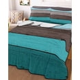 thumbnail image 3 of Quilts Twin XL Size, Aqua Grey Soft Comforter Bedding Set for Bed, Vintage Stripe Farmhouse Wood Grain Ombre Lightweight Quilted Bedspread with Pillow Cover(2 Pieces) for All Season, 68x98 Inch, 3 of 6