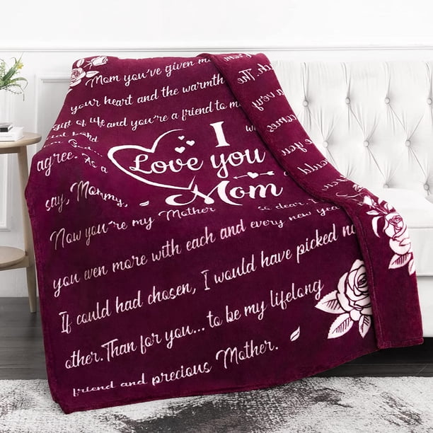 LHSHID Birthday Gifts for Mom I Love You Gift Blanket Mom Gifts from Daughter or Son Christmas Anniversary Day Gifts for Mom Gifts for Women Gifts for Mothers Day