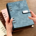 thumbnail image 1 of 2025 New A5 Refillable Detachable Notebook Binder - Large Capacity Loose-Leaf Book with 200 Pages, 360° Flat Lay, Metal Coil, Faux Leather Cover for Work, Study, Journaling, 1 of 5