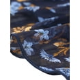 thumbnail image 5 of Allegra K Women's Floral Stand Collar Tiered Ruffle Hem Long Sleeve Chiffon Dress, 5 of 5