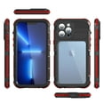 thumbnail image 2 of for iPhone 13 Pro Max Case Waterproof Shockproof Dustproof Full-Body Sturdy with Camera Lens Protection and Built-in Screen Protector,Underwater Full Sealed Cover for iPhone 13 Pro Max, Black/Red, 2 of 11