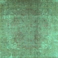 thumbnail image 1 of Ahgly Company Machine Washable Indoor Square Persian Turquoise Blue Traditional Area Rugs, 5' Square, 1 of 4