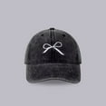 thumbnail image 4 of Xfvqtps Womens Baseball Cap Bow Embroidery Adjustable Soft Top Vintage Fashion Versatile Sunshade Summer Peaked Cap Black, 4 of 5