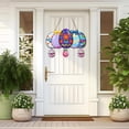 thumbnail image 2 of HuiXinOu Easter Door Hanger Sign, Wooden Hanging Decor with Rabbit and Egg Print, Large Holiday Welcome Decoration for Front Door, Home, Spring Party and Festival, 2 of 6