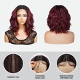 thumbnail image 3 of STUDIOCUT BY PROS Loose Deep Wave Bob Wigs 12 Inch Middle Center Part Swiss Lace Front Bob Wig for Black women Wavy Curly Wig Heat Resistant Synthetic Wigs DPL008 (OT530), 3 of 7
