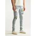thumbnail image 3 of Embellish NYC Men's Indio Embroidered Distressed Skinny Fit Stretch Denim Jeans (30, Light Blue), 3 of 5